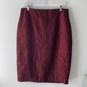 NWT Worthington Cherry Cordial Jacq Skirt 14